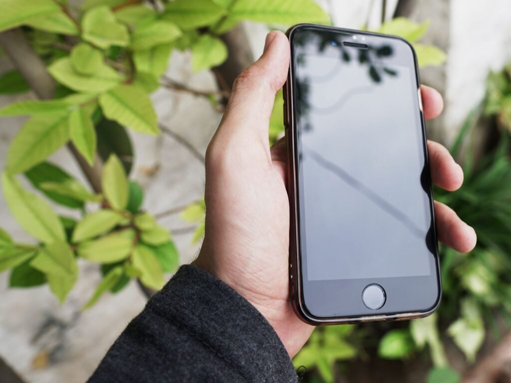 iPhone next to green leaves, ready for a Safari cache clear