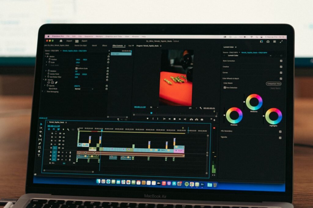 Editing a video on a Mac laptop with free editing software, no watermark on the export
