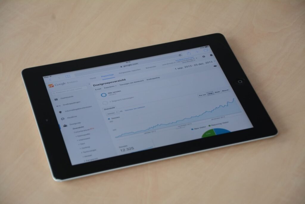 Tablet displaying a privacy-friendly web analytics dashboard