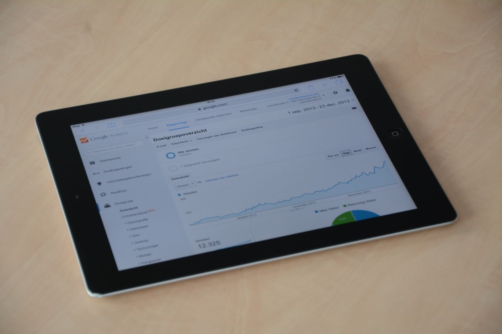 Tablet displaying a privacy-friendly web analytics dashboard