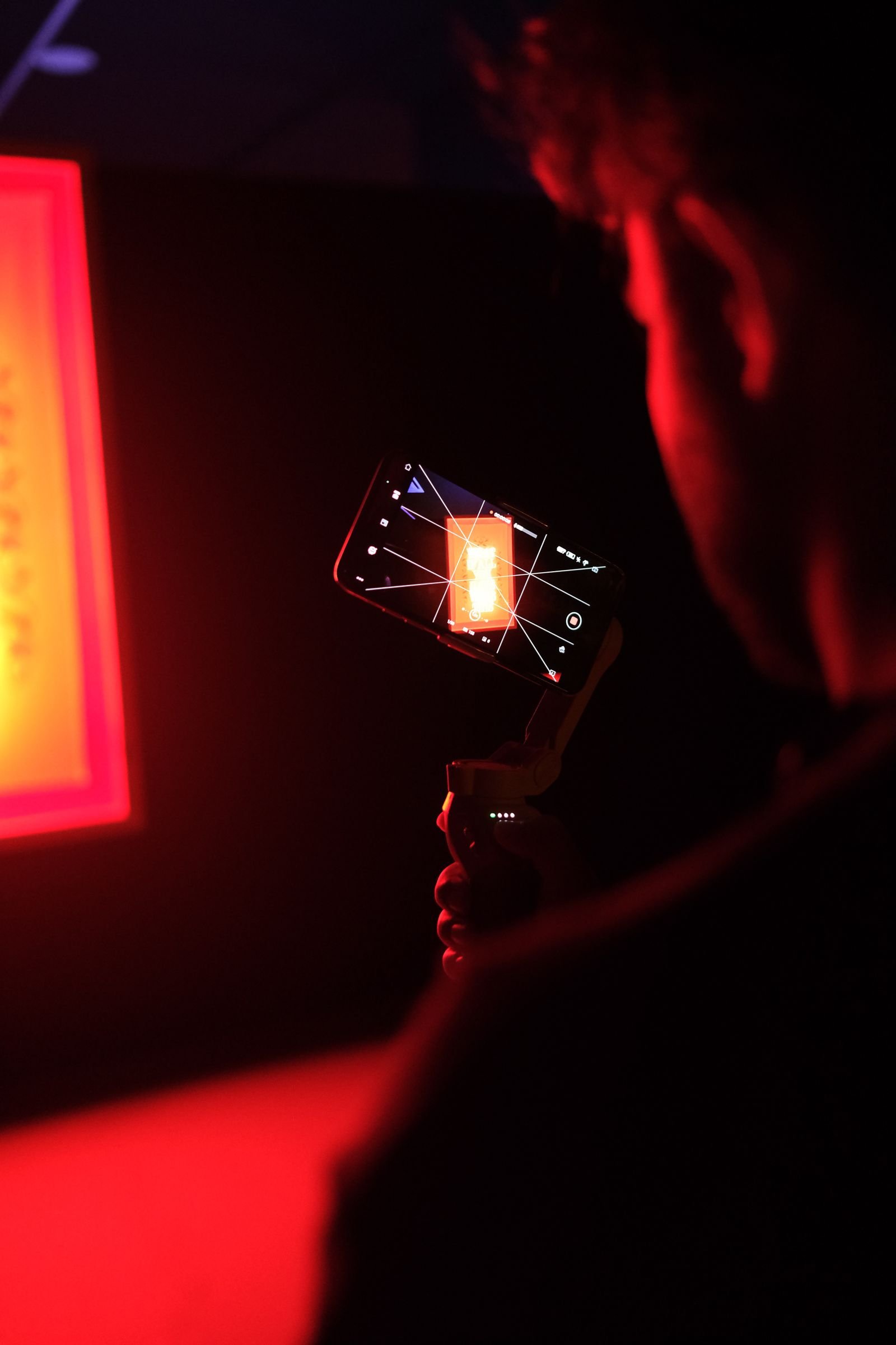Smartphone mounted on a gimbal for smooth wedding video footage